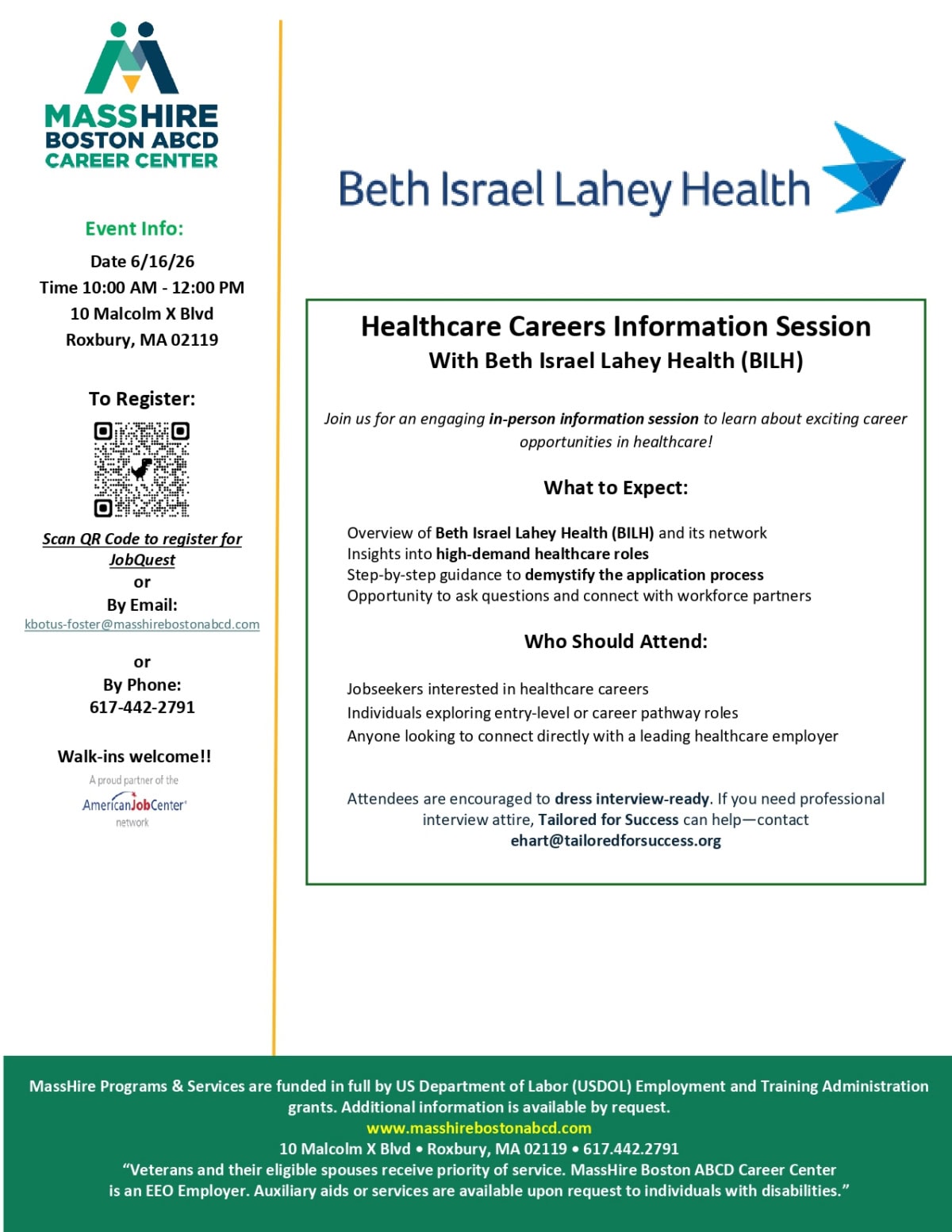BILH Info Session - MassHire Boston ABCD